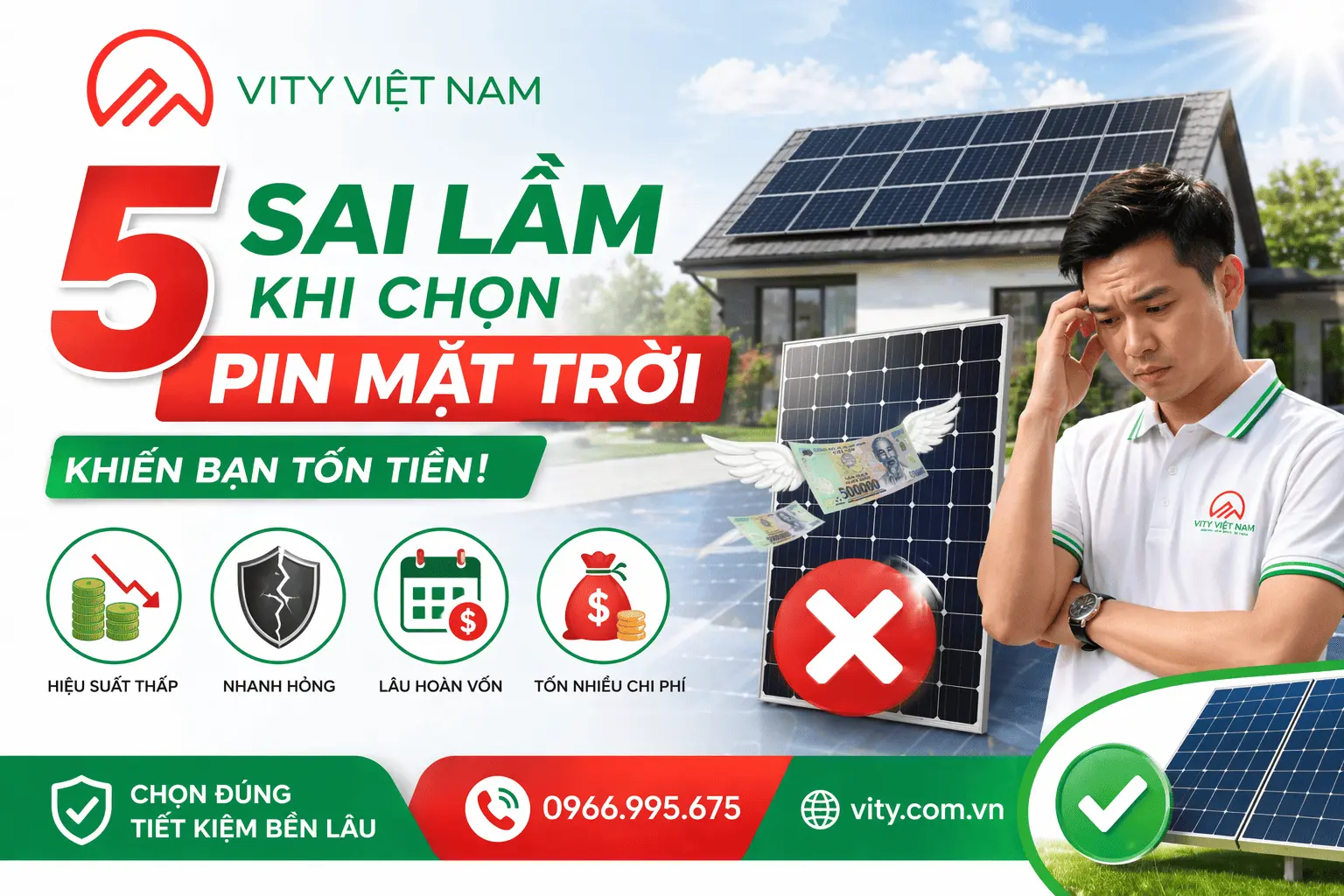 5 sai lầm khi chọn pin năng lượng mặt trời khiến bạn tốn tiền