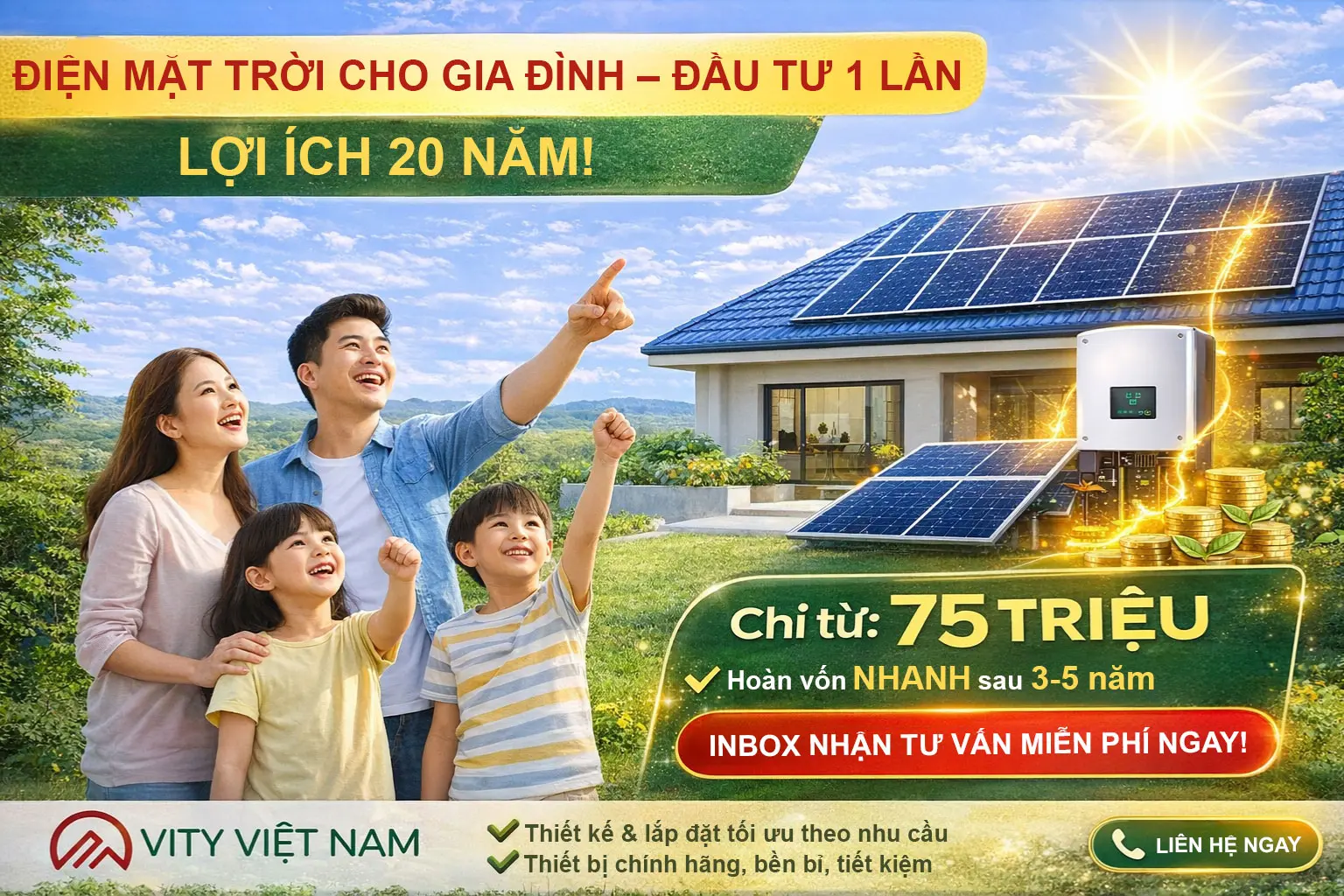 Lắp điện mặt trời cho gia đình: Có nên đầu tư năm 2026 không?